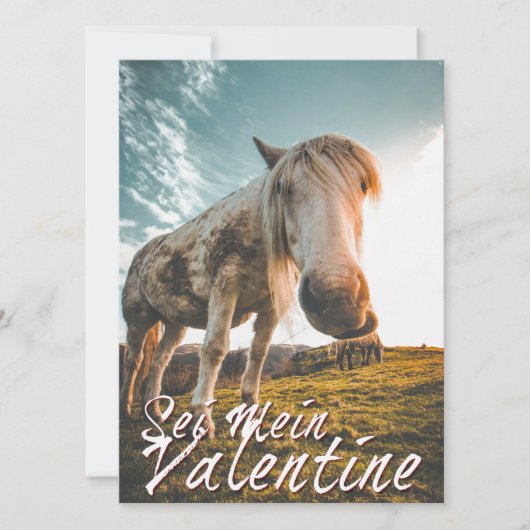 Sei mein Valentin mit schauenden Pferd V2.0 (Voorkant)