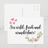 Sei wild, frech und wunderbar! briefkaart (Voorkant / Achterkant)