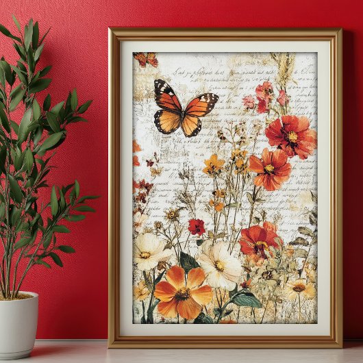 Seidenpapier Decoupage Herbst Wildblumen Var01  Tissuepapier