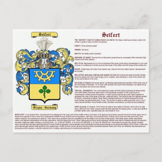Seifert (betekenis) briefkaart (Voorkant)