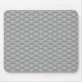 Seigaiha Black en White Japanese Wave Pattern Muismat