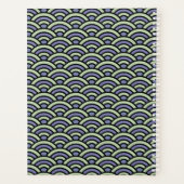 Seigaiha Blue Green Geometrical Japanse golven Planner (Achterkant)