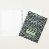 Seigaiha Blue Green Geometrical Japanse golven Planner (Display)