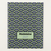 Seigaiha Blue Green Geometrical Japanse golven Planner (Voorkant)