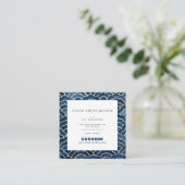 Seigaiha Blue Wave Pattern Vierkante Visitekaartje (Staand voorkant)