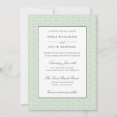 Seigaiha | Dusty Green Japanese wave Beach bruilof Kaart (Voorkant)