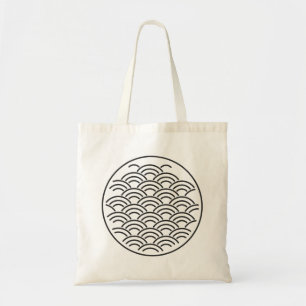 Seigaiha Golfpatroon Cirkel Minimalistische Kunst Tote Bag