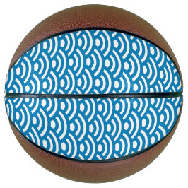 Seigaiha, Golven, Japans, Blauw en Wit Basketbal