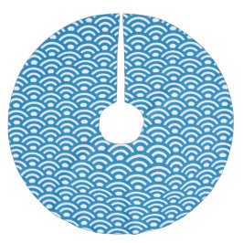 Seigaiha, Golven, Japans, Blauw en Wit Kerstboom Rok
