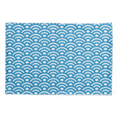 Seigaiha, Golven, Japans, Blauw en Wit Kussensloop (Achterkant)