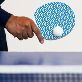 Seigaiha, Golven, Japans, Blauw en Wit Tafeltennisbatje