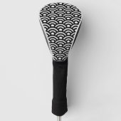 Seigaiha, Golven, Japans, Zwart en Wit Golfheadcover (Voorkant)