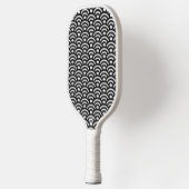 Seigaiha, Golven, Japans, Zwart en Wit Pickleball Paddle (Links)