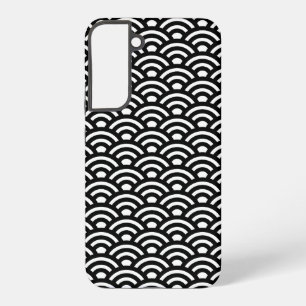 Seigaiha, Golven, Japans, Zwart en Wit Samsung Galaxy Hoesje