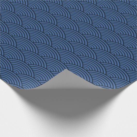 Seigaiha Japans golflenblauw regenboogpatroon Cadeaupapier (Hoek)