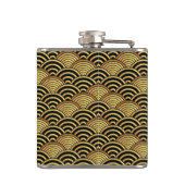 Seigaiha Japans golflengterpatroon Heupfles (Achterkant)