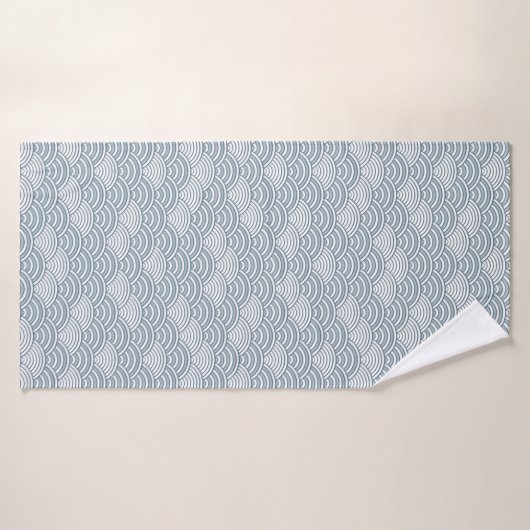 Seigaiha Ocean Waves Japans blauw Patroon Badhanddoek (Badhanddoek)