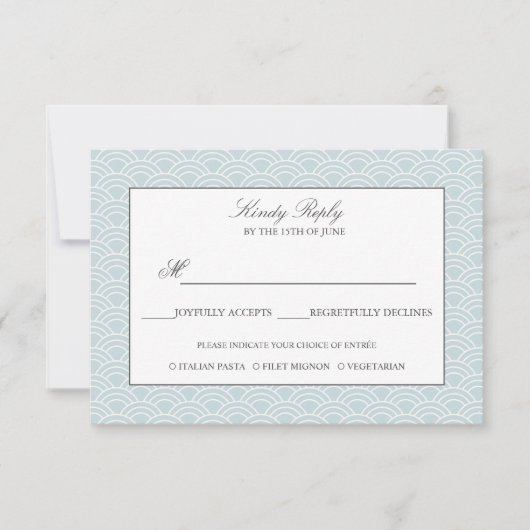 Seigaiha | Stof Blauw Japans golf menu optie (Voorkant)