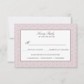 Seigaiha | Stof Roze Japans golf menuoptie RSVP Kaartje (Voorkant)