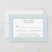 Seigaiha | Stofblauw Japans golf menuoptie RSVP Kaartje (Voorkant)