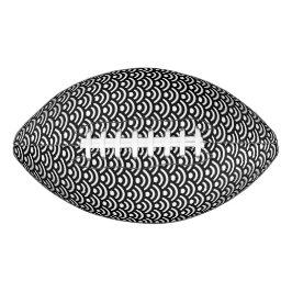 Seigaiha, Waves, Japanese, Black and White American Football
