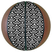 Seigaiha, Waves, Japanese, Black and White Basketbal (Verticaal)