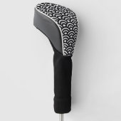Seigaiha, Waves, Japanese, Black and White Golfheadcover (Schuin)
