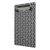 Seigaiha, Waves, Japanese, Black and White Mini Klembord (Angled2)