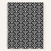 Seigaiha, Waves, Japanese, Black and White Notitieboek (Voorkant)