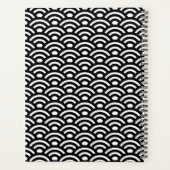 Seigaiha, Waves, Japanese, Black and White Planner (Achterkant)