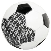 Seigaiha, Waves, Japanese, Black and White Voetbal (Drie kwart)