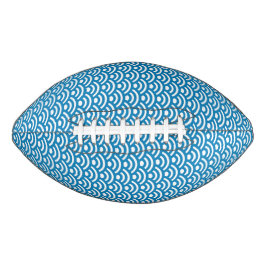 Seigaiha, Waves, Japanese, Blue and White American Football