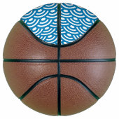 Seigaiha, Waves, Japanese, Blue and White Basketbal (Rechts)