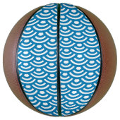 Seigaiha, Waves, Japanese, Blue and White Basketbal (Verticaal)