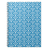 Seigaiha, Waves, Japanese, Blue and White Notitieboek (Voorkant)