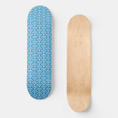 Seigaiha, Waves, Japanese, Blue and White Persoonlijk Skateboard (Voorkant)