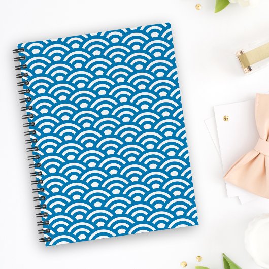 Seigaiha, Waves, Japanese, Blue and White Planner