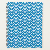 Seigaiha, Waves, Japanese, Blue and White Planner (Voorkant)