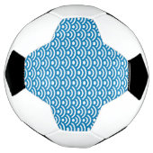 Seigaiha, Waves, Japanese, Blue and White Voetbal (Gedraaid)