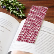 Seigaiha, Waves, Japanese, Burgundy and White