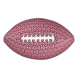Seigaiha, Waves, Japanese, Burgundy and White American Football