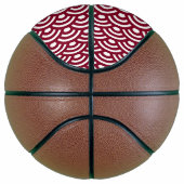 Seigaiha, Waves, Japanese, Burgundy and White Basketbal (Rechts)