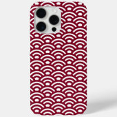 Seigaiha, Waves, Japanese, Burgundy and White Case-Mate iPhone Case (Achterkant)