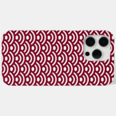 Seigaiha, Waves, Japanese, Burgundy and White Case-Mate iPhone Case (Achterkant (horizontaal))