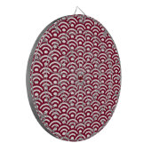 Seigaiha, Waves, Japanese, Burgundy and White Dartbord (Voorkant Links)