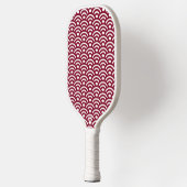 Seigaiha, Waves, Japanese, Burgundy and White Pickleball Paddle (Links)