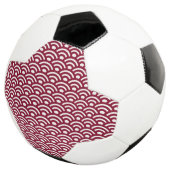 Seigaiha, Waves, Japanese, Burgundy and White Voetbal (Drie kwart)