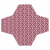 Seigaiha, Waves, Japanese, Burgundy and White Voetbal (Enkel)