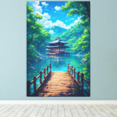 (Seijaku no Kohan) - Lakeside Serenity Canvas Afdruk (Insitu (Houten vloer))