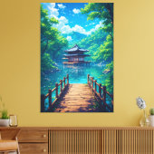 (Seijaku no Kohan) - Lakeside Serenity Canvas Afdruk (Insitu (Woonkamer))
